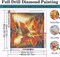5D Fall Maple Leaf Diamond Painting Kits for Adults Beginners,DIY Mountain Lake Landscape Diamond Art,Full Round Drill Diamond Dot Gem Art Kits, Home Wall Decor 16x16 Inch